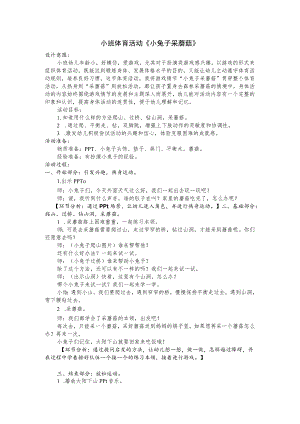 幼儿园优质公开课：小班体育《小兔子采蘑菇》教案.docx