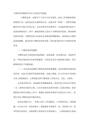 习惯性违章根源及安全文化的应对措施.docx