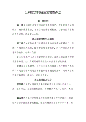 公司官方网站运营管理办法.docx