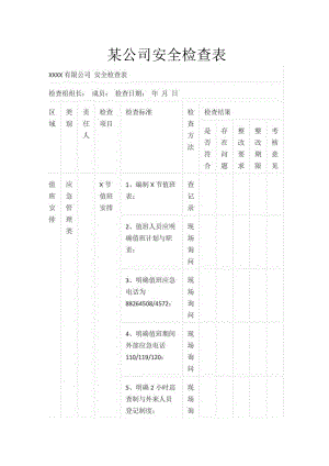 某公司安全检查表.docx