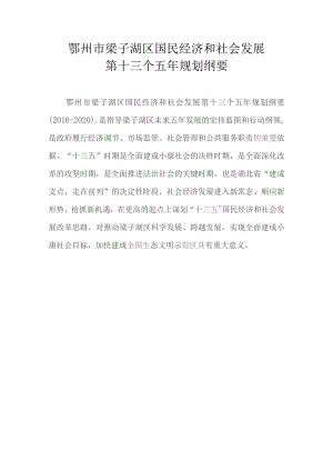 鄂州市梁子湖区国民经济和社会发展第十三个五年规划纲要.docx
