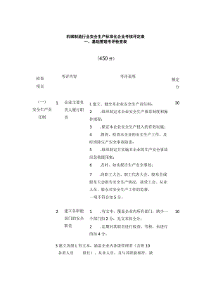 机械制造行业安全生产标准化企业考核评定表.docx