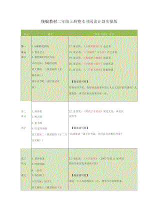 统编教材二年级上册整本书阅读计划实操版.docx