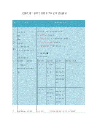 统编教材二年级下册整本书阅读计划实操版.docx