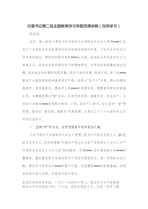纪委书记第二批主题学习专题党课讲稿.docx