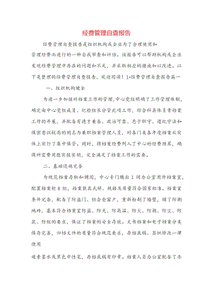 经费管理自查报告.docx