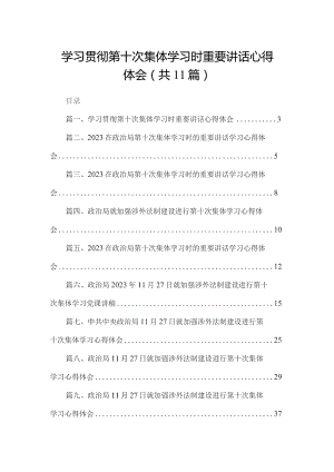 （11篇）学习贯彻第十次集体学习时重要讲话心得体会范文.docx