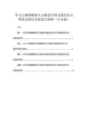 学习正确理解和大力推进中国式现代化心得体会研讨交流发言材料4篇供参考.docx