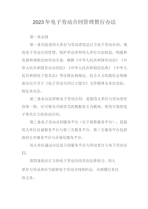 2023年电子劳动合同管理暂行办法.docx