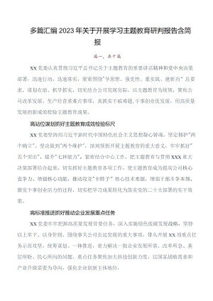 共十篇第二批专题教育开展情况总结附简报.docx