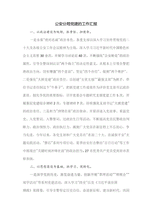 公安分局关于党建的工作汇报.docx