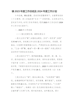镇2023年度工作总结及2024年度工作计划.docx