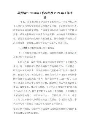 县委编办2023年工作总结.docx