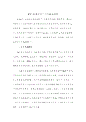 2023年政研室工作总结供借鉴.docx
