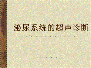泌尿系统的超声诊断.ppt