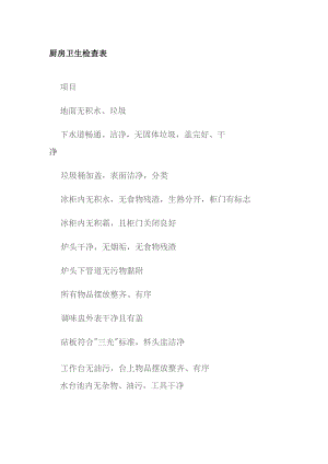 厨房卫生检查表.docx