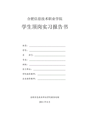 合肥信息技术职业学院学生顶岗实习报告书.docx
