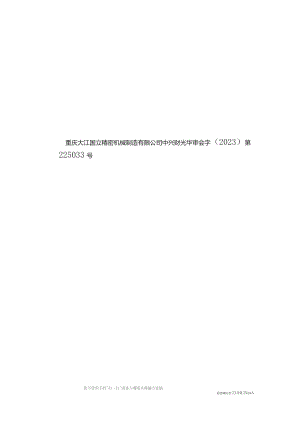 泉为科技：重庆大江国立精密机械制造有限公司《审计报告》.docx