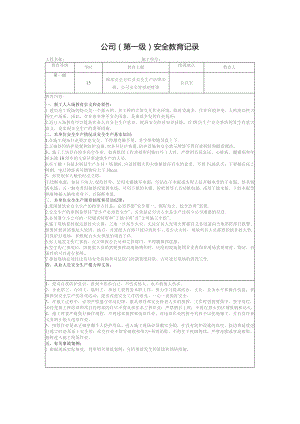 公司(第一级)安全教育记录.docx