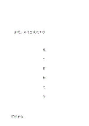 景观土方造型改造工程施工招标文件.docx