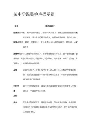 某中学温馨铃声提示语.docx