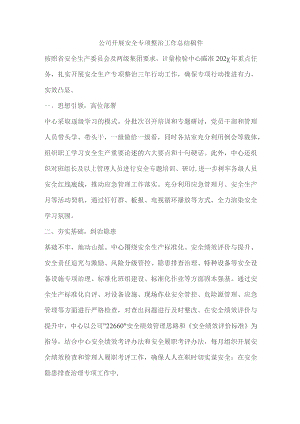 公司开展安全专项整治工作总结稿件.docx