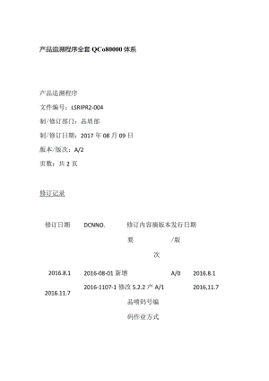 产品追溯程序全套 QC080000体系.docx