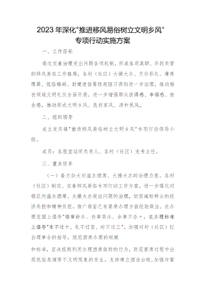 2023年深化“推进移风易俗 树立文明乡风”专项行动实施方案.docx