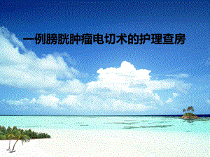 一例膀胱肿瘤电切术的护理查房.ppt