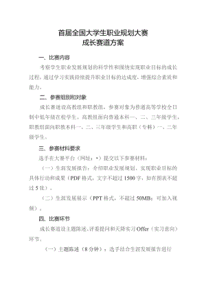首届全国大学生职业规划大赛成长赛道方案.docx