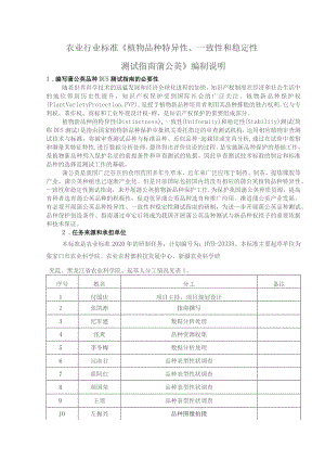 农业行业标准《植物品种特异性、一致性和稳定性测试指南蒲公英》编制说明.docx
