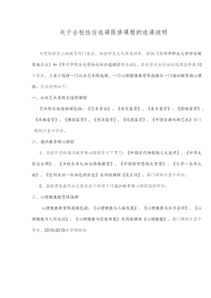 关于全校性任选课限修课程的选课说明.docx