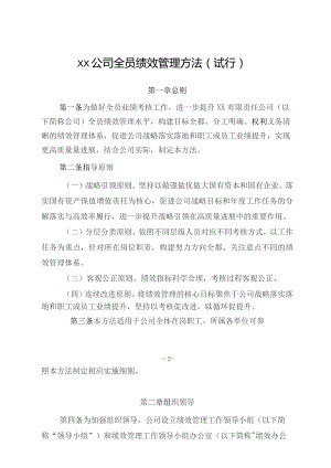 公司全员绩效管理办法（试行）.docx