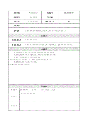 地产集团总公司人力行政部人力资源主管岗位说明书.docx