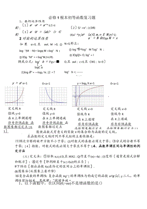 基本初等函数经典复习题+答案.docx