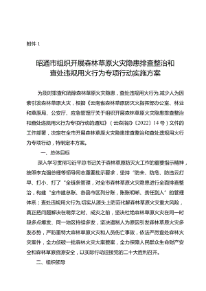 附件1++昭通市组织开展森林草原火灾隐患排查整治和查处违规用火行为专项行动实施方案.docx