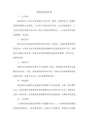 美容院消耗标准.docx