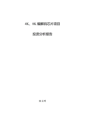 4K、8K编解码芯片项目投资分析报告.docx