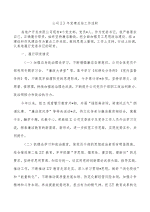 公司23年党建总结工作述职.docx