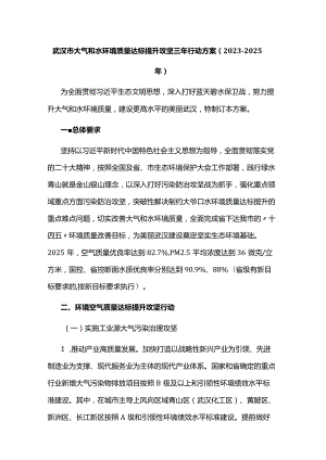武汉市大气和水环境质量达标提升攻坚三年行动方案（2023-2025年）.docx