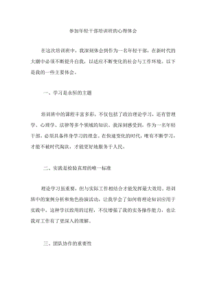 参加年轻干部培训班的心得体会.docx