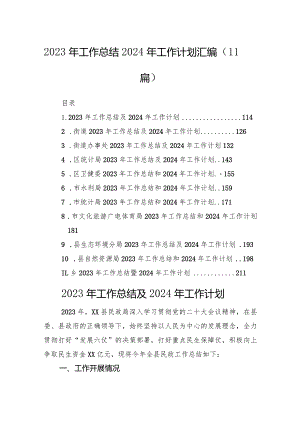 2023年工作总结2024年工作计划汇编（11篇）.docx