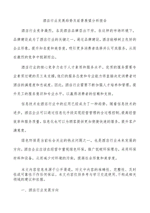 酒店行业发展趋势及前景展望分析报告.docx