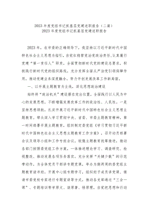 2023年度党组书记抓基层党建述职报告(二篇).docx