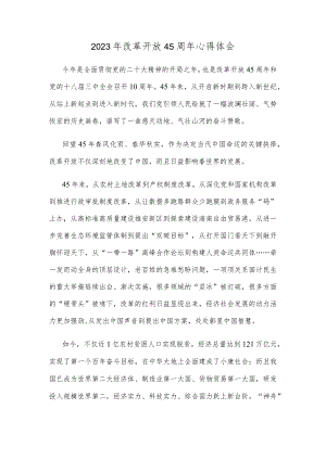 2023年改革开放45周年心得体会.docx