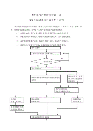 XX电气产品股份有限公司XX招标设备项目施工配合计划（2023年）.docx