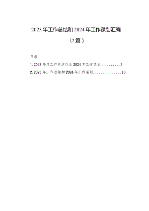 2023年工作总结和2024年工作谋划汇编（2篇）.docx