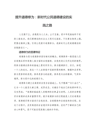 提升道德修为：新时代公民道德建设的实践之路.docx