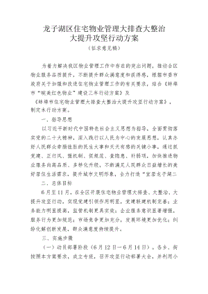 龙子湖区住宅物业管理大排查大整治大提升攻坚行动方案.docx