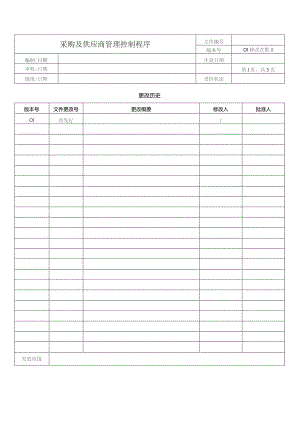 采购及供应商管理控制程序.docx